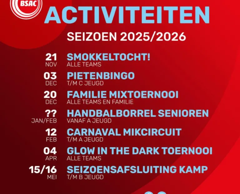 Activiteiten seizoen 25/26