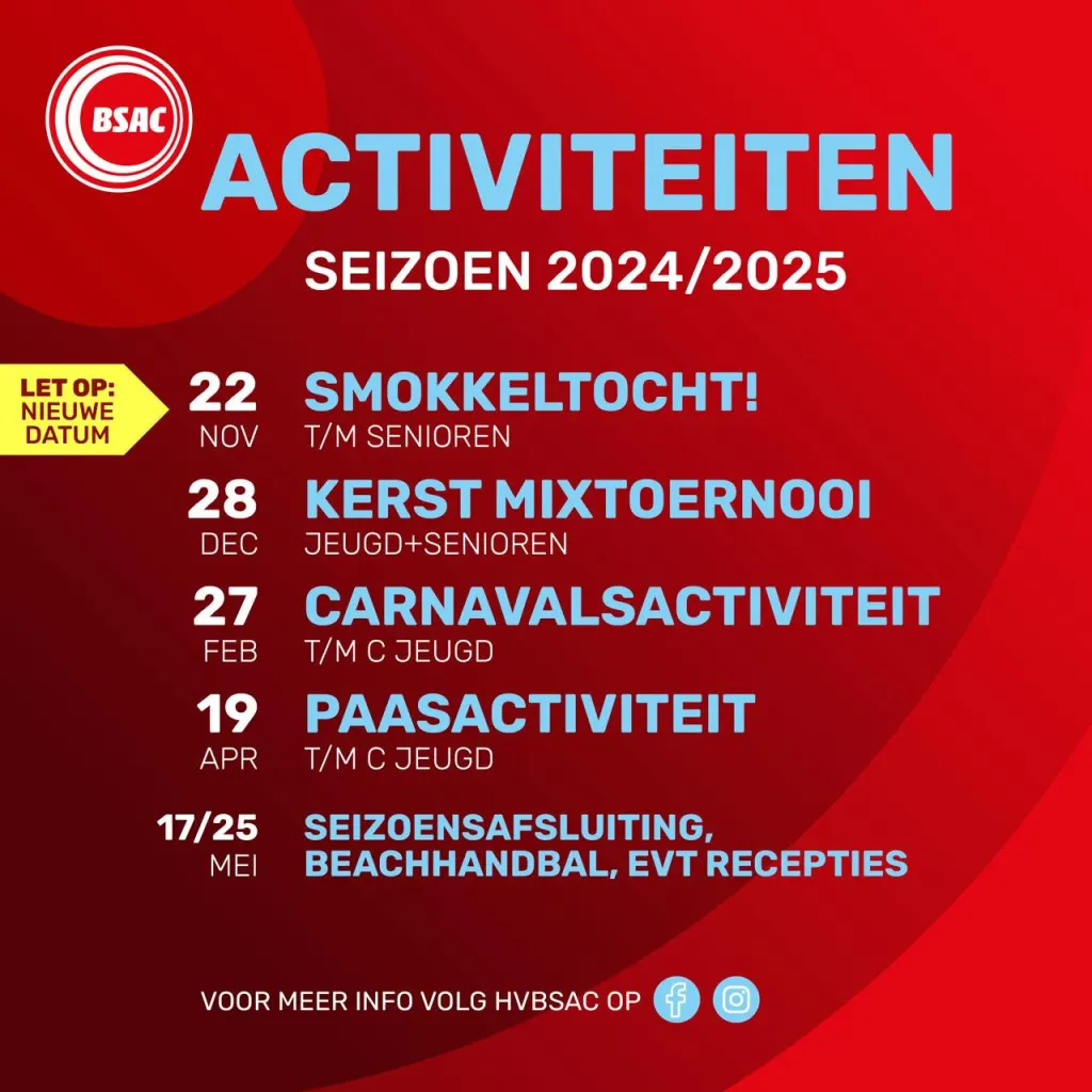 Activiteiten seizoen 2024/2025